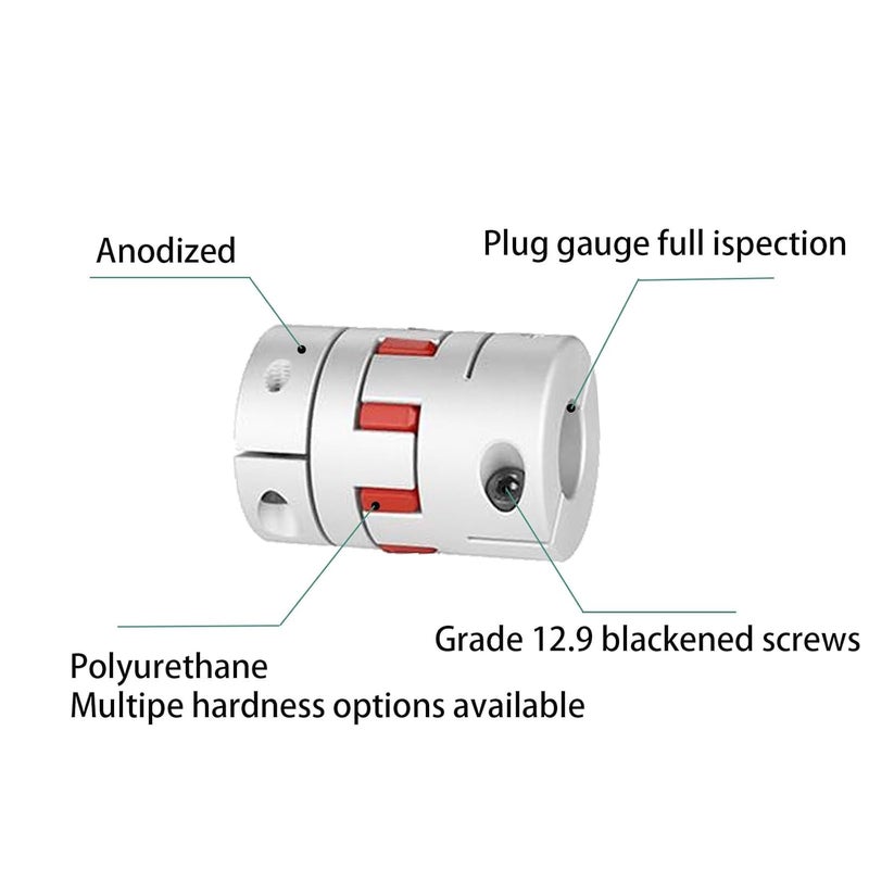 Sinoblu Store Aluminium Plum 3 Pieces Flexible Shaft Coupling Diameter 25mm Length 30mm Connector Flexible Coupler for 3D Printer CNC Machine and Servo Stepped Motor (D25 L30, 8-10mm) - Image 4
